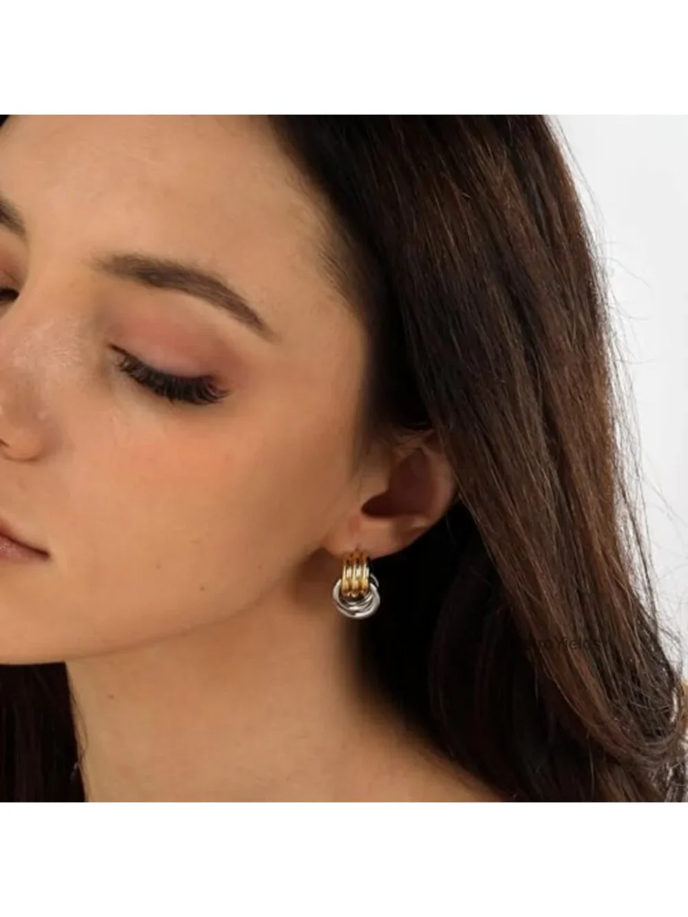 Chunky Knot Dangle Earrings 14K Gold Plated Statement Drop Jewelry